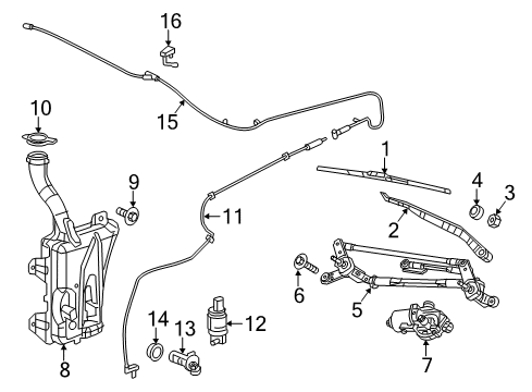 2013 Dodge Dart Wiper & Washer Components Hose-Windshield Washer Diagram for 68081365AB