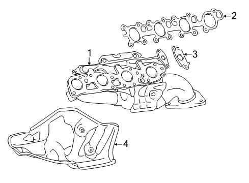 2017 Toyota Tundra Exhaust Manifold Manifold Cover Diagram for 17168-0S010