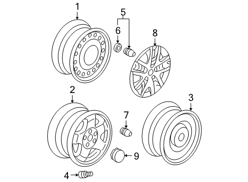 2009 Honda Odyssey Wheels, Covers & Trim Trim, Wheel (16") Diagram for 44733-SHJ-A00