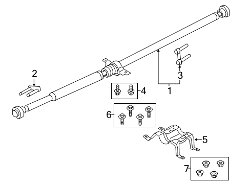 2016 Ford Edge Drive Shaft - Rear Drive Shaft Front Bolt Diagram for F2GZ-4682-A