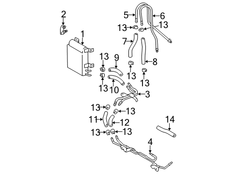 2000 Lexus RX300 Trans Oil Cooler Hose Diagram for 90445-17115