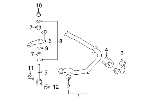 2013 Lexus LX570 Stabilizer Bar & Components - Rear Bush, STABILIZER Link Diagram for 48849-60010