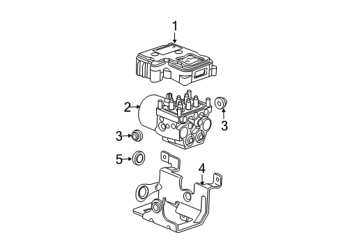 2004 GMC Savana 1500 ABS Components Control Module Diagram for 19417943