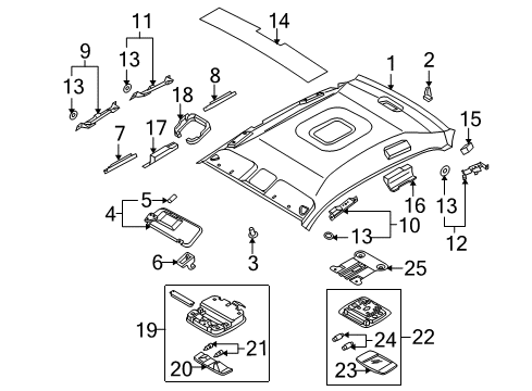 2006 Kia Amanti Interior Trim - Roof Bulb Diagram for 1864501009N