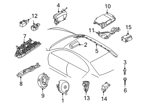 2006 BMW 650i Air Bag Components Sensor, B-Pillar Diagram for 65776977398