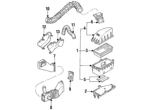 1994 Ford Ranger Powertrain Control Duct Diagram for F2TZ-9A624-A