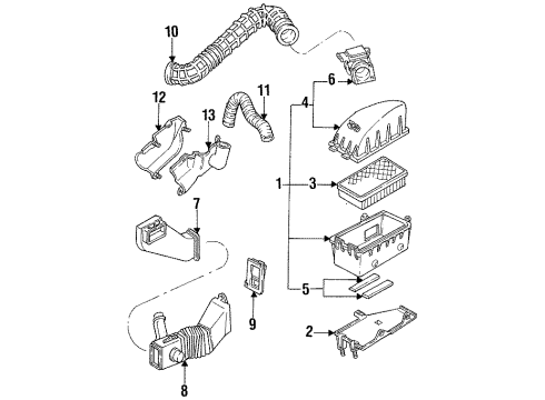 1994 Ford Ranger Powertrain Control Throttle Sensor Diagram for F37Z-9B989-B