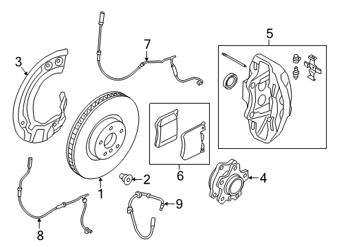 2020 BMW 740i xDrive Front Brakes BRAKE CALIPER HOUSING SILVER Diagram for 34116891279