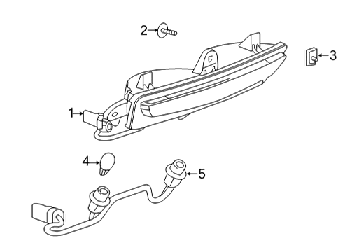 2022 Cadillac CT5 Backup Lamps Back Up Lamp Diagram for 84691030