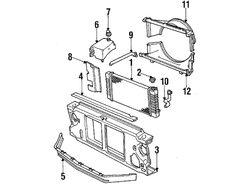 1989 GMC S15 Jimmy Radiator & Components Blade Asm-Fan Diagram for 12543992