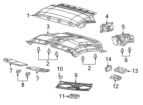 2016 Ram ProMaster City Interior Trim - Roof Lamp-Dome And Reading Diagram for 6EF65LDMAA