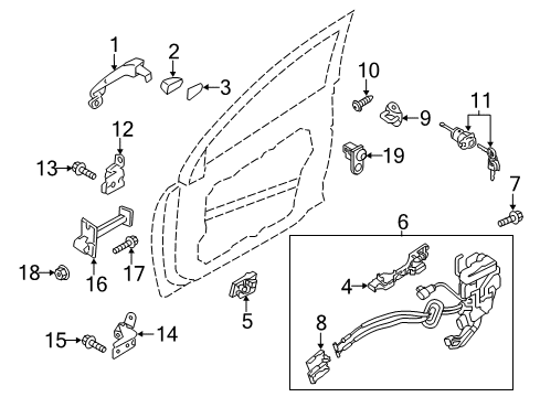 2013 Kia Optima Switches Door Outside Handle Assembly Diagram for 826514C020