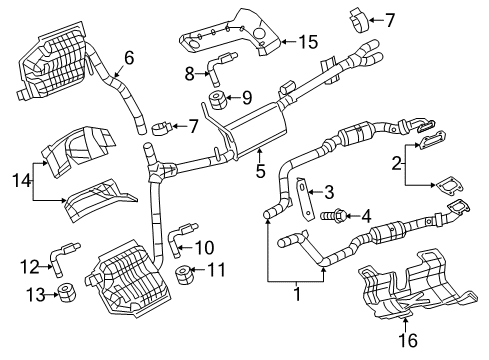 2016 Chrysler 300 Exhaust Components Resonator-Exhaust Diagram for 68274680AB