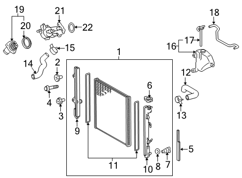 2017 Lexus GX460 Radiator & Components Seal, Radiator To Support Diagram for 16561-31080