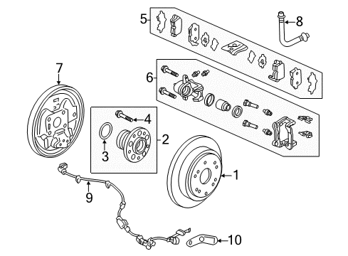 2010 Honda Odyssey Brake Components Clamp A, R. Wire Diagram for 42527-SHJ-A00