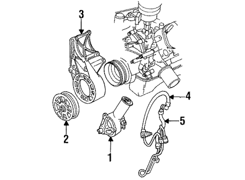 1994 Ford F-250 P/S Pump & Hoses Return Hose Diagram for F4TZ-3A713-B