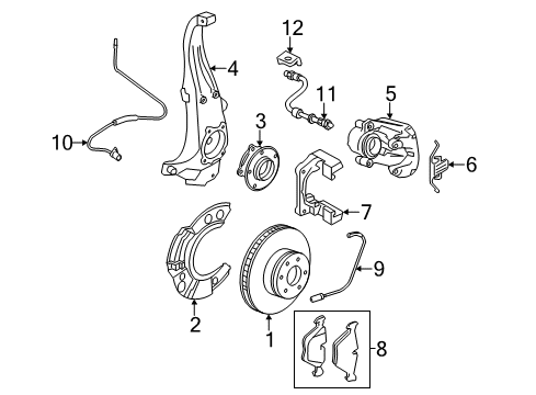 2014 BMW 528i Brake Components Clip Diagram for 34116798879