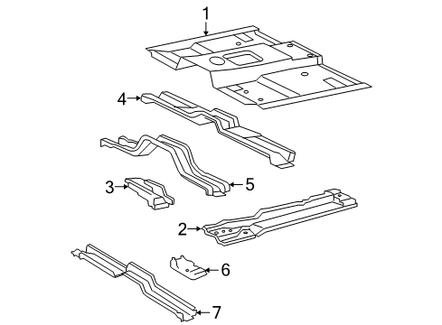 2010 Ford Explorer Floor & Rails Floor Pan Diagram for 6L2Z-7811135-A