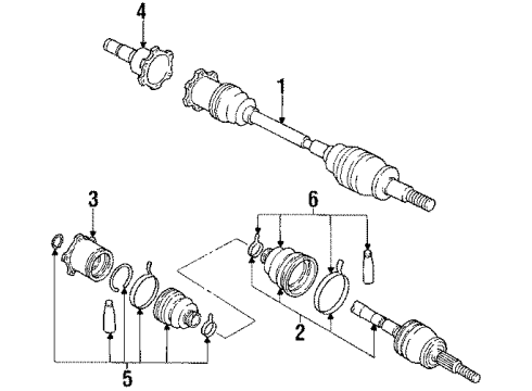 1991 Infiniti Q45 Axle Shaft - Rear Repair Kit-Rear Door Shaft LH Diagram for 39201-60U00
