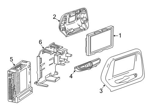 2019 Chevrolet Camaro Navigation System Mount Bracket Diagram for 23158331