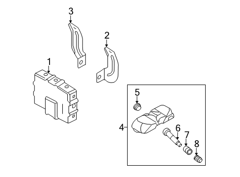 2007 Kia Sedona Tire Pressure Monitoring Cap-Valve Diagram for 52933-2G410