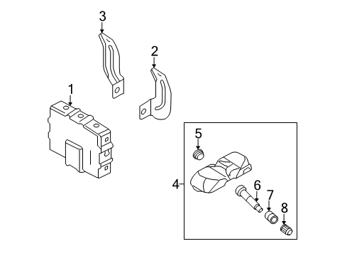 2007 Kia Sedona Tire Pressure Monitoring Valve-Tpms Diagram for 529334D800