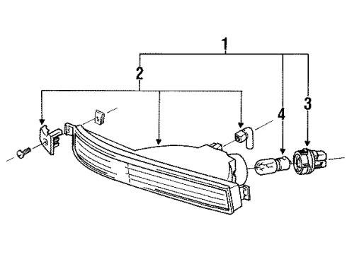 1993 Honda Accord Signal Lamps Light Assy., L. FR. Turn Signal (Stanley) Diagram for 33350-SM4-A04