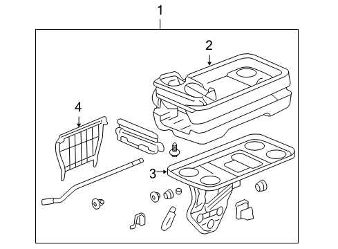 2007 Honda Odyssey Center Console Cover, Center Table *YR239L* (KI IVORY) Diagram for 81191-SHJ-A01ZC