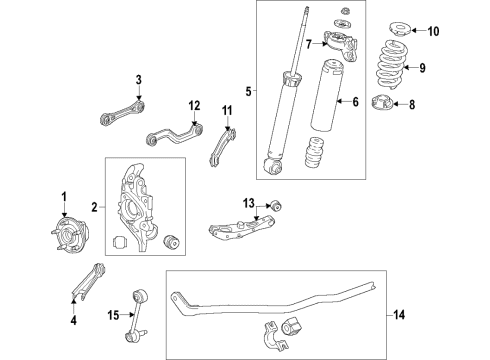 2019 Buick LaCrosse Rear Suspension Components, Lower Control Arm, Upper Control Arm, Ride Control, Stabilizer Bar Rear Shock Absorber Assembly (W/ Upr Mt) Diagram for 84550898