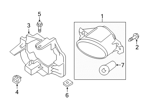 2007 Nissan Altima Chassis Electrical - Fog Lamps Lamp Fog LH Diagram for 26155-9B91D