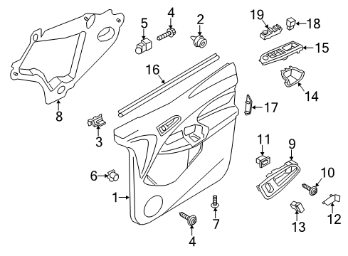 2018 Ford Transit Connect Interior Trim - Front Door Belt Weatherstrip Diagram for DT1Z-1521456-A