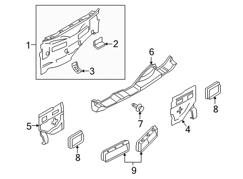 2010 Nissan Cube Rear Body Extension-Base Rear Combination Lamp, RH Diagram for G8198-1FCMA