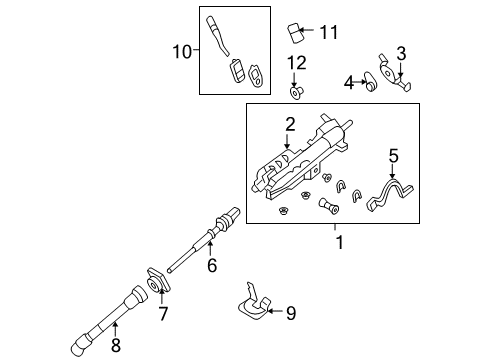 2005 Ford F-150 Housing & Components Column Assembly Diagram for 7L3Z-3C529-F