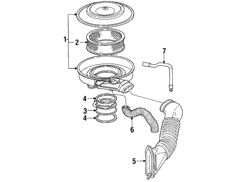 1991 GMC Sonoma Filters Duct Asm-Front Air Intake Diagram for 15648295