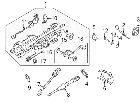 2006 Ford Expedition Housing & Components Column Assembly Diagram for 2L1Z-3C529-GA