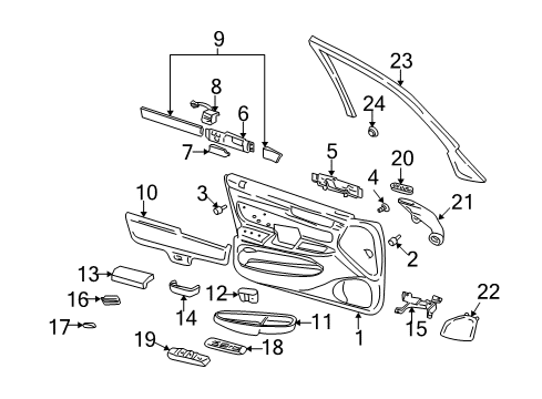 2004 Cadillac Seville Interior Trim - Front Door Switch Asm-Side Window (Master) *Gray Diagram for 25701082