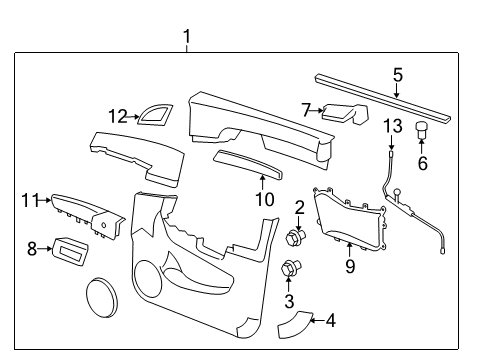 2015 Chevrolet Captiva Sport Interior Trim - Front Door Handle, Inside Diagram for 20983661