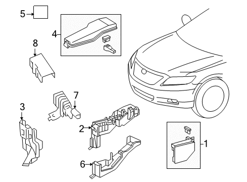 2011 Toyota Venza Electrical Components Upper Cover Diagram for 82662-0T011