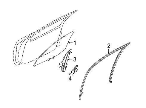 2004 Infiniti I35 Front Door Glass Assembly - Door Window, LH Diagram for 80301-3Y56A