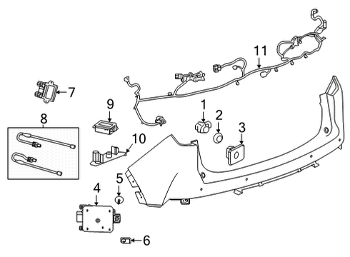 2021 Buick Envision Bumper & Components - Rear Harness Diagram for 84907134