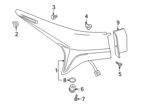 2021 Lexus LS500 Tail Lamps Lens & Body, RR Comb Diagram for 81551-50270