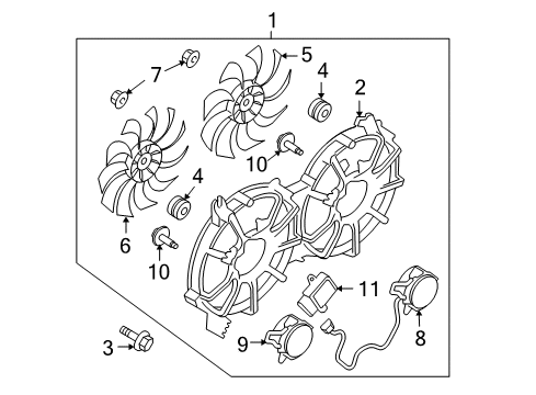 2012 Nissan 370Z Cooling System, Radiator, Water Pump, Cooling Fan Bolt-Special Diagram for 21694-80F1A