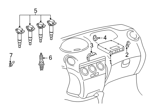 2004 Scion xB Powertrain Control Spark Plug Diagram for 90919-01176