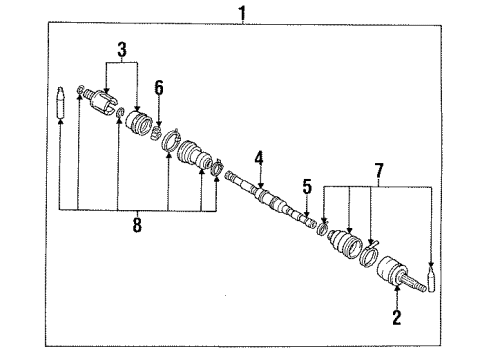 1988 Nissan Pulsar NX Axle Shaft - Front Joint Assy-Outer Diagram for 39211-55A00