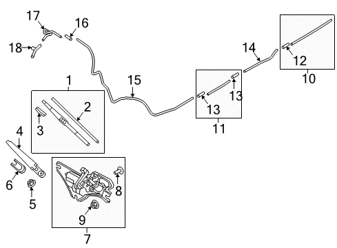 2016 Hyundai Tucson Wiper & Washer Components Blade Rubber Diagram for 98361-1G000