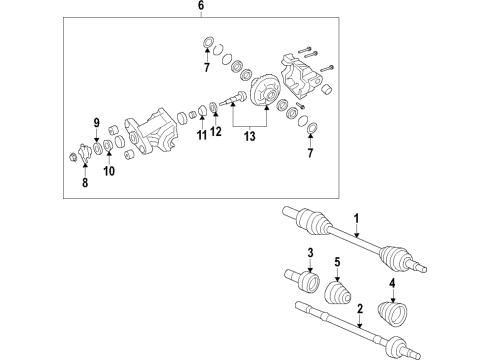 2020 Chevrolet Camaro Rear Axle, Differential, Drive Axles, Propeller Shaft Carrier Diagram for 84637770