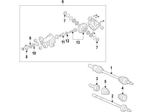 2017 Chevrolet Camaro Rear Axle, Differential, Drive Axles, Propeller Shaft Axle Assembly Diagram for 22972607