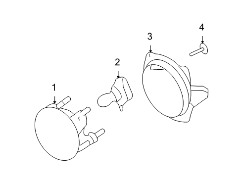 2011 Ford Escape Bulbs Fog Lamp Assembly Diagram for AL8Z-15200-A