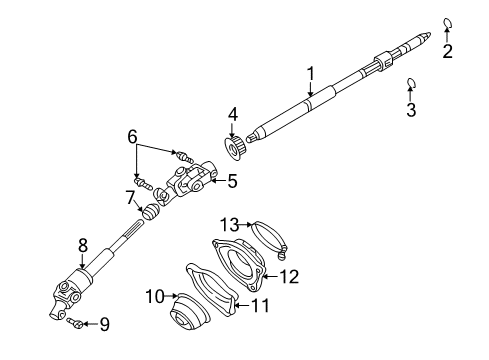 2001 Toyota MR2 Spyder Shaft & Internal Components Dust Cover Diagram for 45266-30010