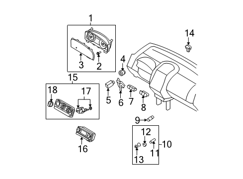 2008 Ford Edge Switches Cluster Assembly Diagram for 9T4Z-10849-EA